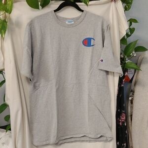Champion Heather Gray Tee with Iconic Logo